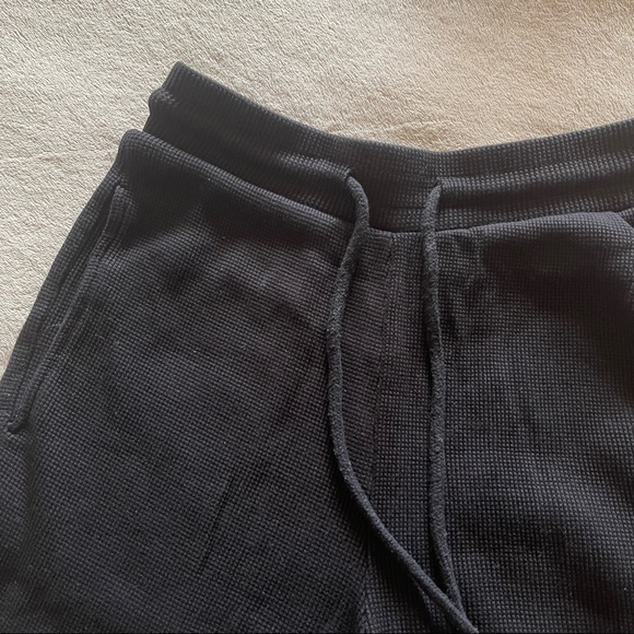 Black Waffle Knit Shorts - Picture 7 of 17